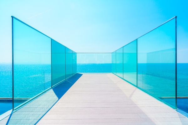 outdoor deck with beautiful sea background